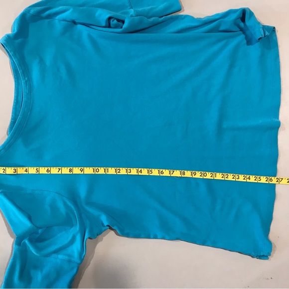 CJ Banks Teal Knit Top, 2X, 3/4 Sleeve - Picture 3 of 9